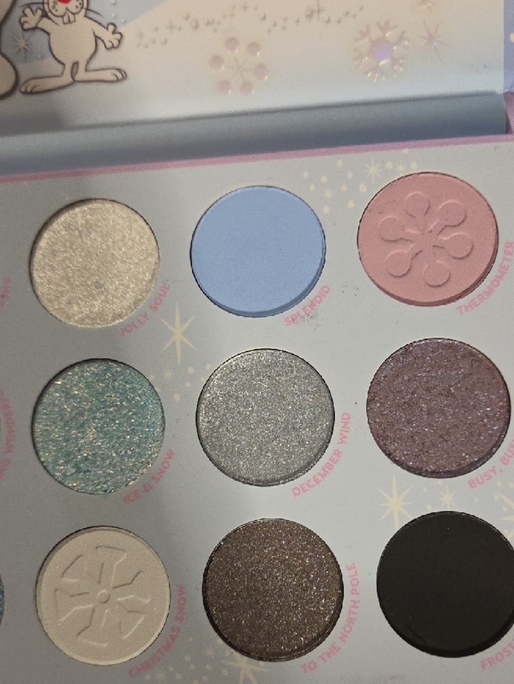 ColourPop Frosty the Snowman Holiday Palette - Pastel Blue & Pink Artwork - Picture 5 of 5